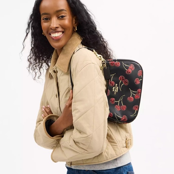 NWT Coach! Teri Shoulder Bag With Cherry Print 🍒♥️ - Picture 7 of 10